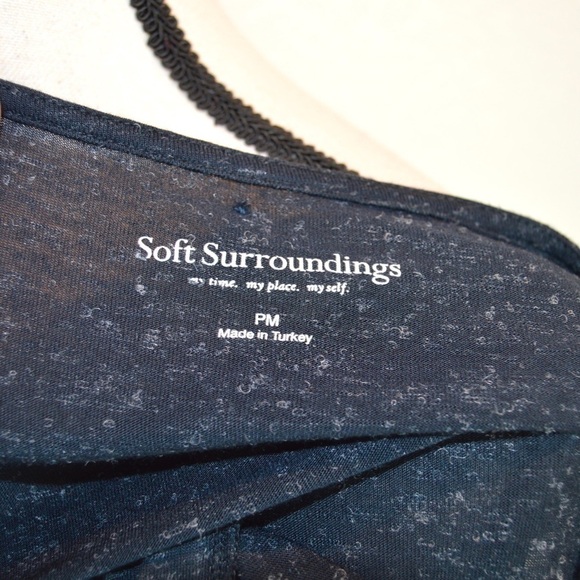 Soft Surroundings LENA Button Down Tunic Top, Navy Petite Medium Style 38748 - Picture 5 of 10